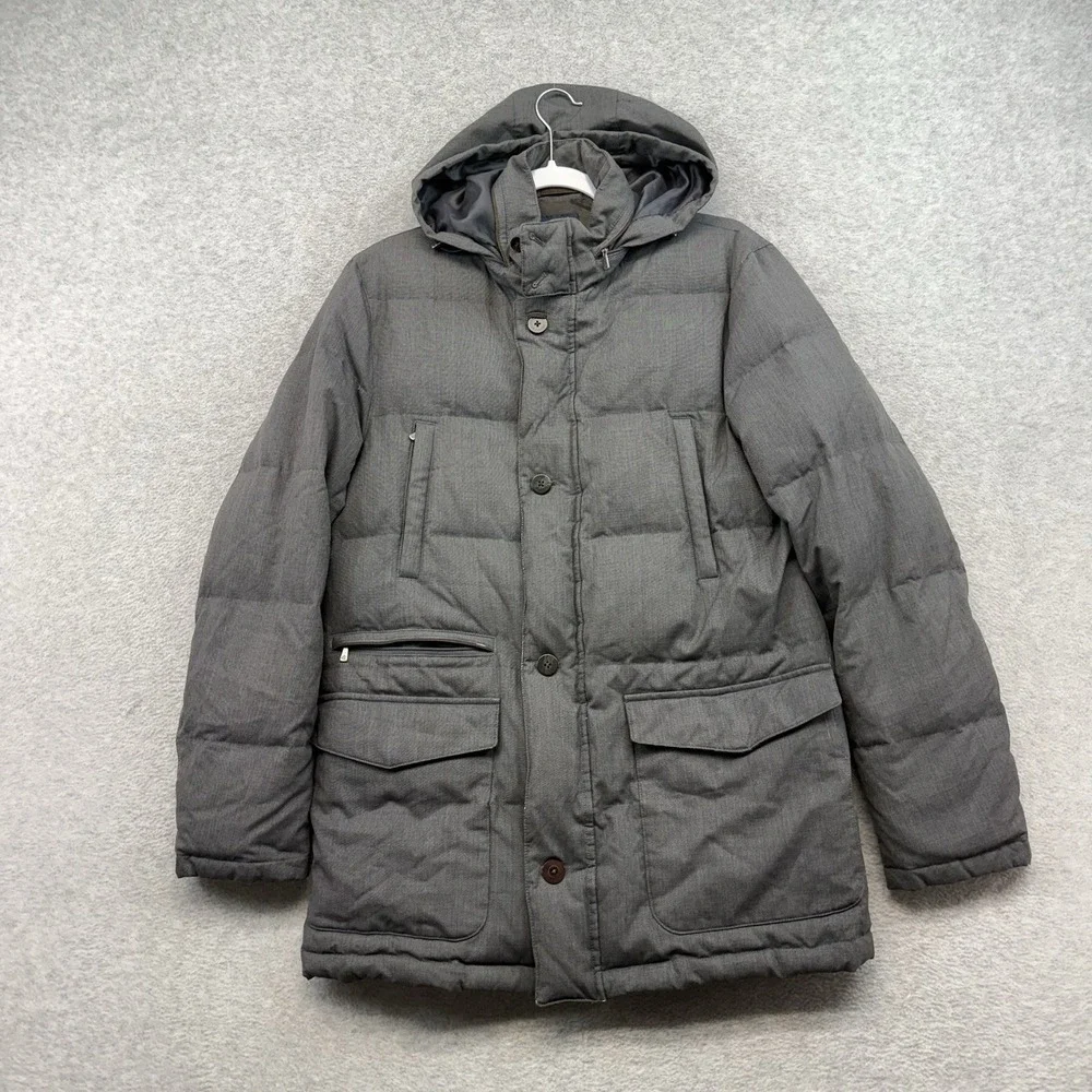 Brooks Brothers Loro Piana Storm System Mens S Puffer Gray Wool Down Jacket Coat